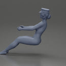 Naked officer driving seated holding steering wheel - Only-Games