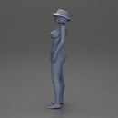 Stylish woman modeling modern asymmetric bikini and hat - Only-Games