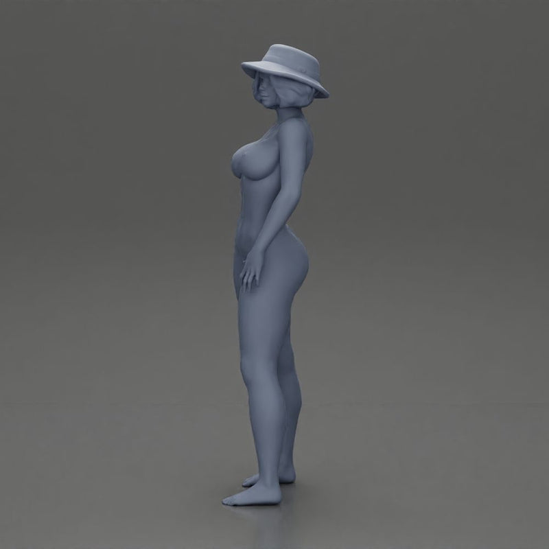 Naked woman modeling in hat - Only-Games