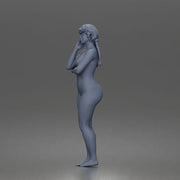 naked woman stands hand on cheek - Only-Games