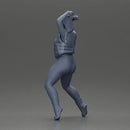 Bold Woman in Pink Jumpsuit Posing on a Sleek Motorcycle - Only-Games