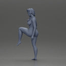 Naked Woman in Headphones Lifting Leg - Only-Games