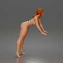 naked woman Pushing Tire