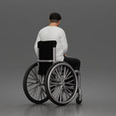 Calm old Man Sitting Confidently in Wheelchair Wearing Simple Casual Outfit