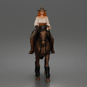 Cowgirl with hat riding calmly on horse enjoying a peaceful countryside journey - Only-Games