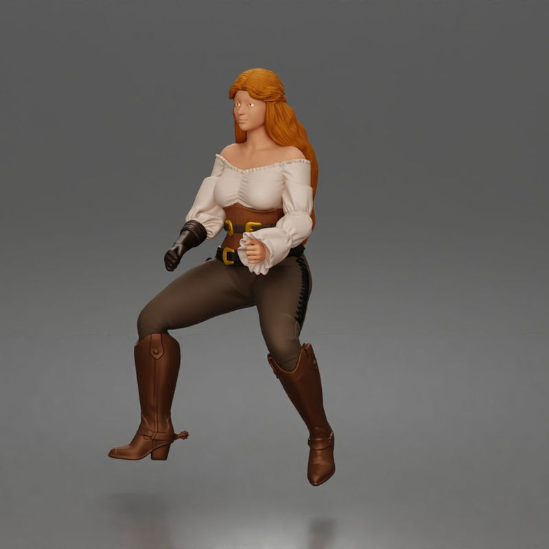 Cowgirl with hat riding calmly on horse enjoying a peaceful countryside journey - Only-Games