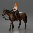 Cowgirl with hat riding calmly on horse enjoying a peaceful countryside journey - Only-Games