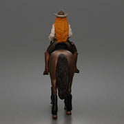 Cowgirl with hat riding calmly on horse enjoying a peaceful countryside journey - Only-Games
