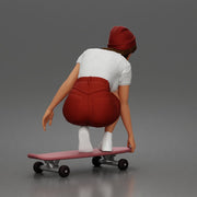 Focused skater crouches low preparing swift ride through city streets - Only-Games