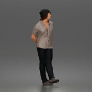 Relaxed young man in beanie standing casually with hands behind back thinking - Only-Games