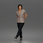 Relaxed young man in beanie standing casually with hands behind back thinking - Only-Games