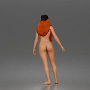 Naked Skateboard girl in cap gliding smoothly forward in relaxed street style pose - Only-Games