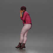 Worried girl standing quietly hand on forehead lost in thought - Only-Games