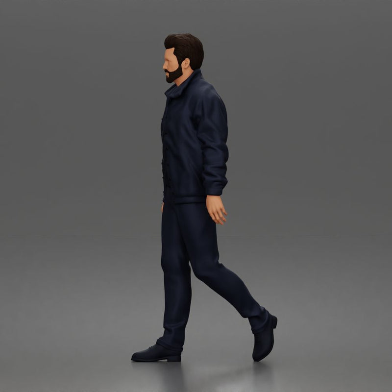 Confident businessman walking forward in formal suit with composed focused expression - Only-Games