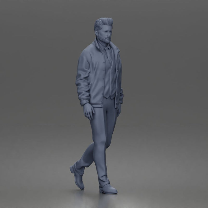 Confident businessman walking forward in formal suit with composed focused expression - Only-Games