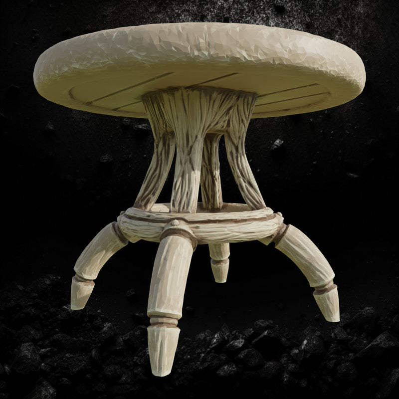 Wood Table 4 - Rustic Dining Table STL for DnD & Wargaming