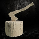 Axe on a Stump 2 - Woodcutter Chopping Block STL for DnD & Wargaming