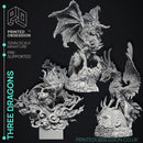 Three Dragon Lords -  PRESUPPORTED - Illustrated and Stats - 32mm scale