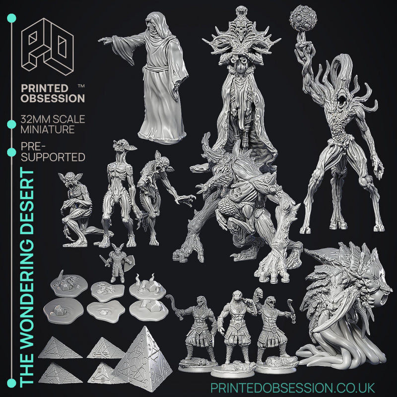 The Wondering Desert - Lovecraftian Horror - 17 Models -  PRESUPPORTED - Illustrated and Stats - 32mm scale