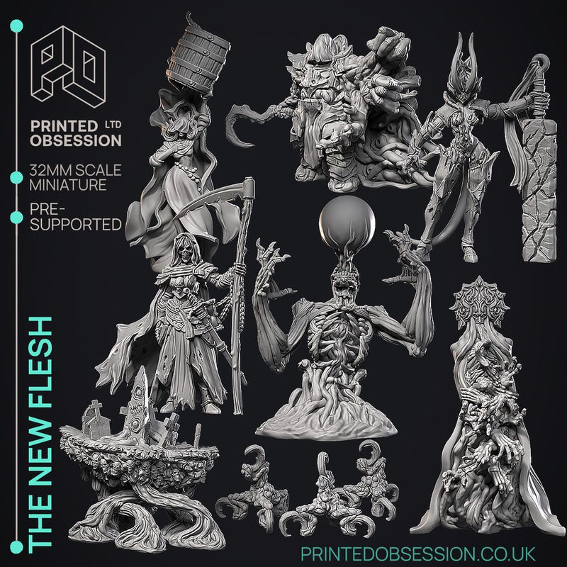 The New Flesh - 10 Models -  PRESUPPORTED - Illustrated and Stats - 32mm scale