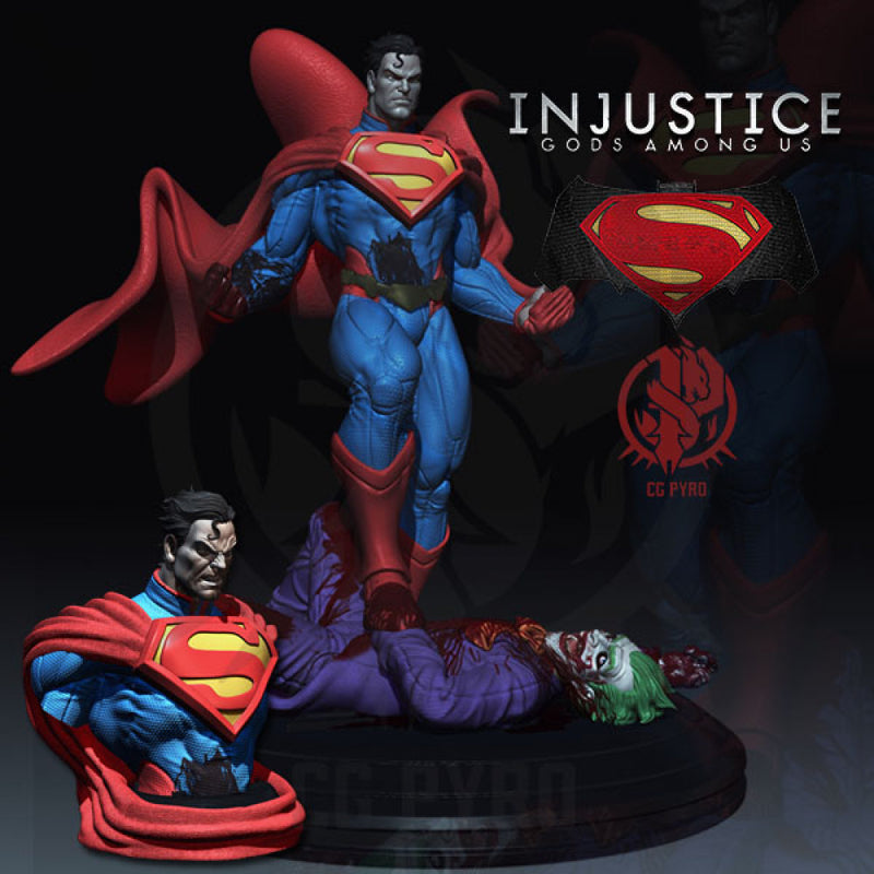 Superman kills The Joker Injustice League STL for 3d printing by CG Pyro fanarts - Only-Games