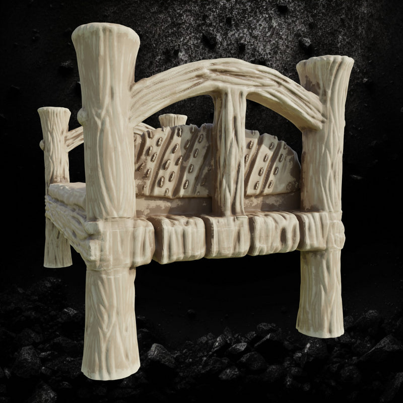 Wood Bed 2 - Fantasy Bedroom Furniture STL for DnD & Wargaming Terrain - Only-Games