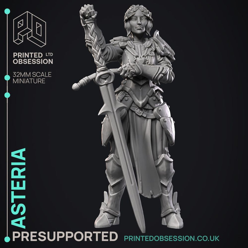 Asteria - Hero NPC -  PRESUPPORTED - Illustrated and Stats - 32mm scale
