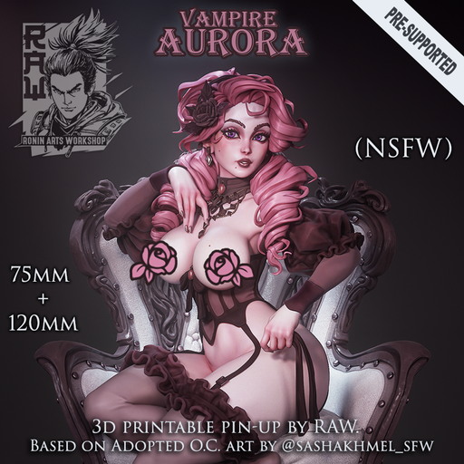 Vampire Aurora - Gothic PinUp Girl (NSFW) - STL only - Only-Games