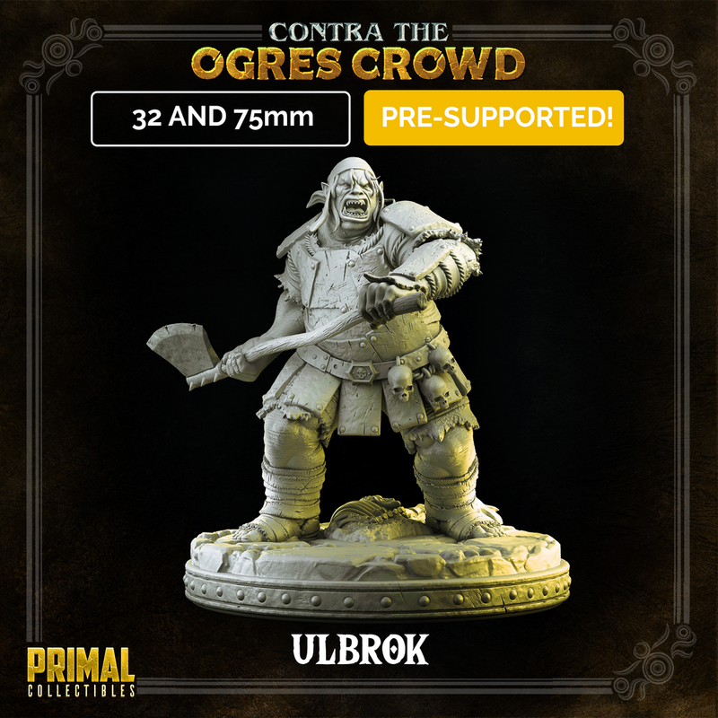 4 miniatures - 32mm - Classic Ogres Bundle -  CONTRA THE OGRES CROWD - MASTERS OF DUNGEONS QUEST - Only-Games