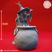 Barovian Witch - Cauldron - Tabletop Miniature (Pre-Supported) - Only-Games