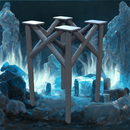 Barbarian Outpost Base Holder Large - Elevated Platform Legs STL, DnD Terrain