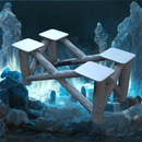 Barbarian Outpost Base Holder Small I - Elevated Platform Legs STL, DnD Terrain