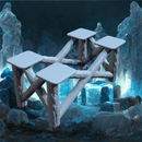 Barbarian Outpost Base Holder Small I - Elevated Platform Legs STL, DnD Terrain