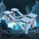 Barbarian Outpost Base Holder Small I - Elevated Platform Legs STL, DnD Terrain