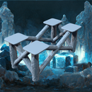 Barbarian Outpost Base Holder Small I - Elevated Platform Legs STL, DnD Terrain