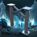 Barbarian Outpost Base Holder Small II - Elevated Platform Legs STL, DnD Terrain