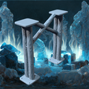Barbarian Outpost Base Holder Small II - Elevated Platform Legs STL, DnD Terrain