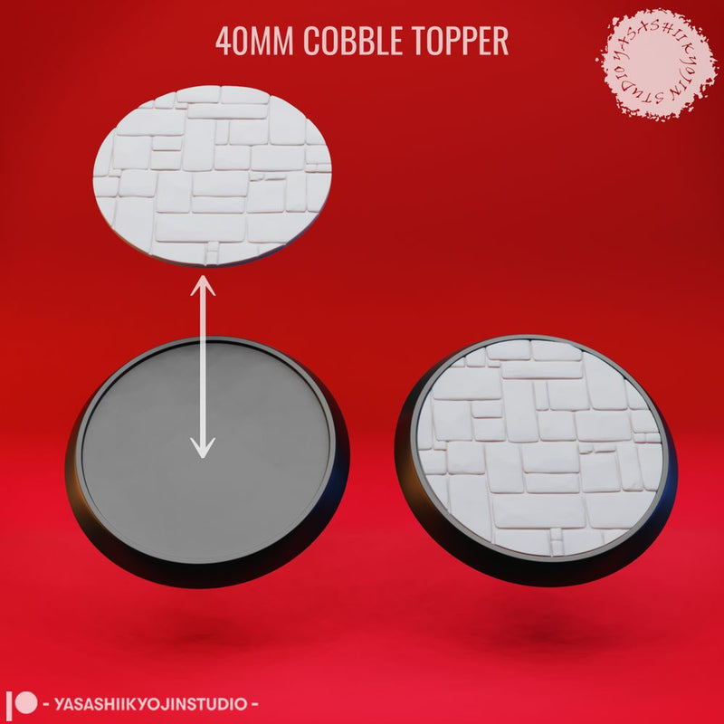 Basing Toppers - Cobble - 40mm (Pre-Supported) - Only-Games