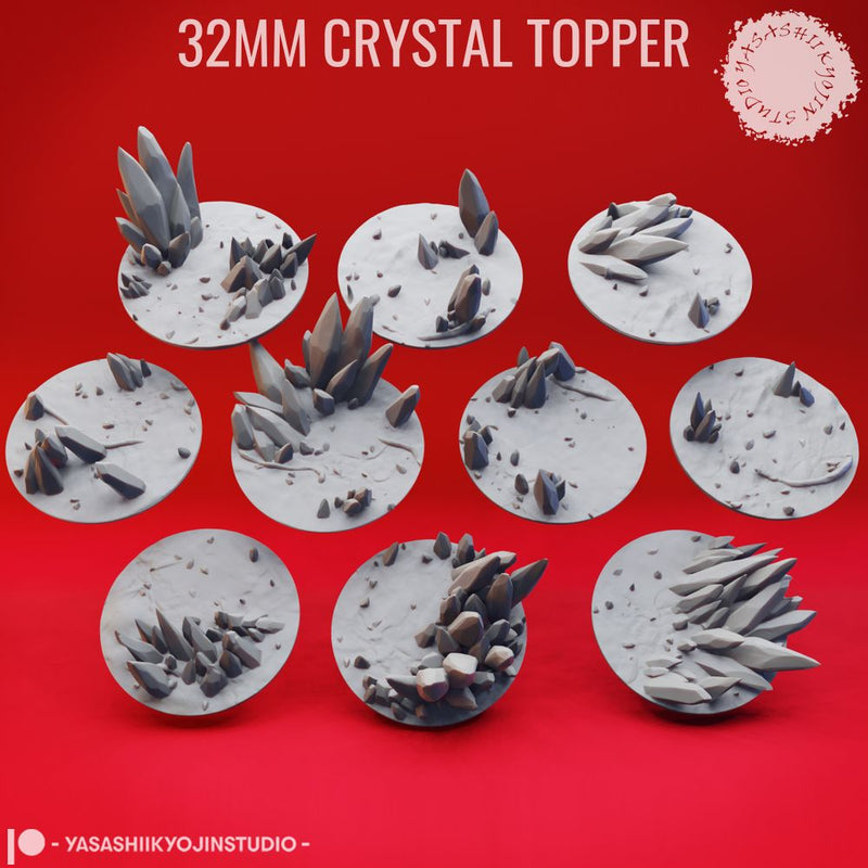 Basing Toppers - Crystal - 32mm (Pre-Supported) - Only-Games