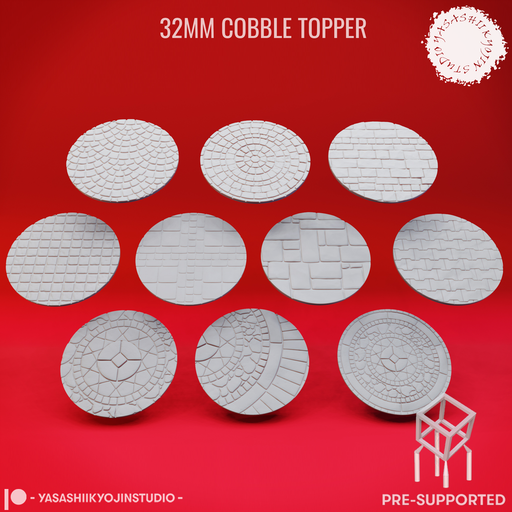 Basing Toppers - Cobble - 32mm (Pre-Supported) - Only-Games