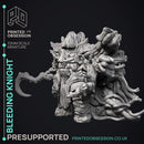 The Bleeding Knight - Undead Knight -  PRESUPPORTED - Illustrated and Stats - 32mm scale