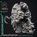 The Bleeding Knight - Undead Knight -  PRESUPPORTED - Illustrated and Stats - 32mm scale