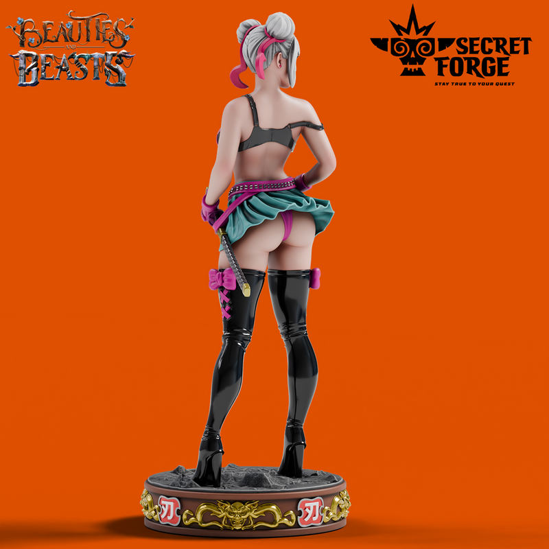 Ren -  Samurai Schoolgirl, Deadly Ninja Waifu in Mini-Skirt with Katana NSFW versions [Pre-Supported]