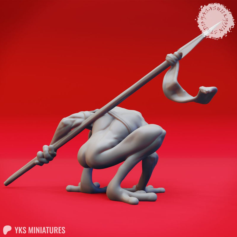 Bullywug - Spear - Tabletop Miniature (Pre-Supported)