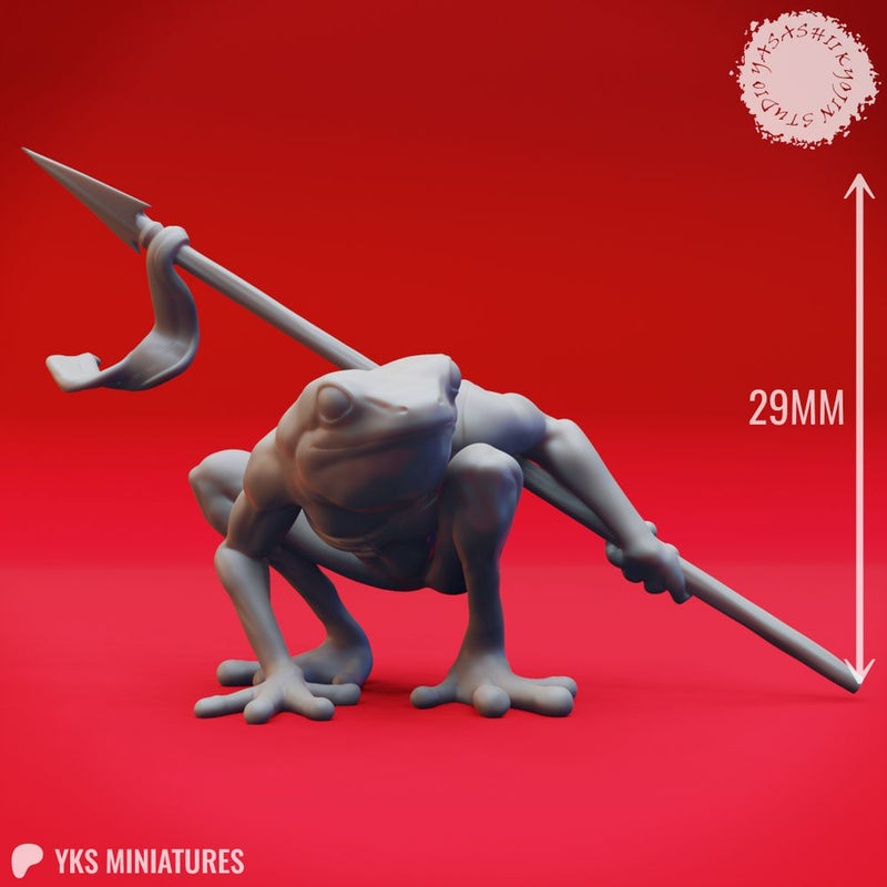 Bullywug - Spear - Tabletop Miniature (Pre-Supported)
