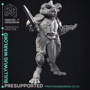Bullywug Warlord - PRESUPPORTED - Illustrated and Stats - 32mm scale