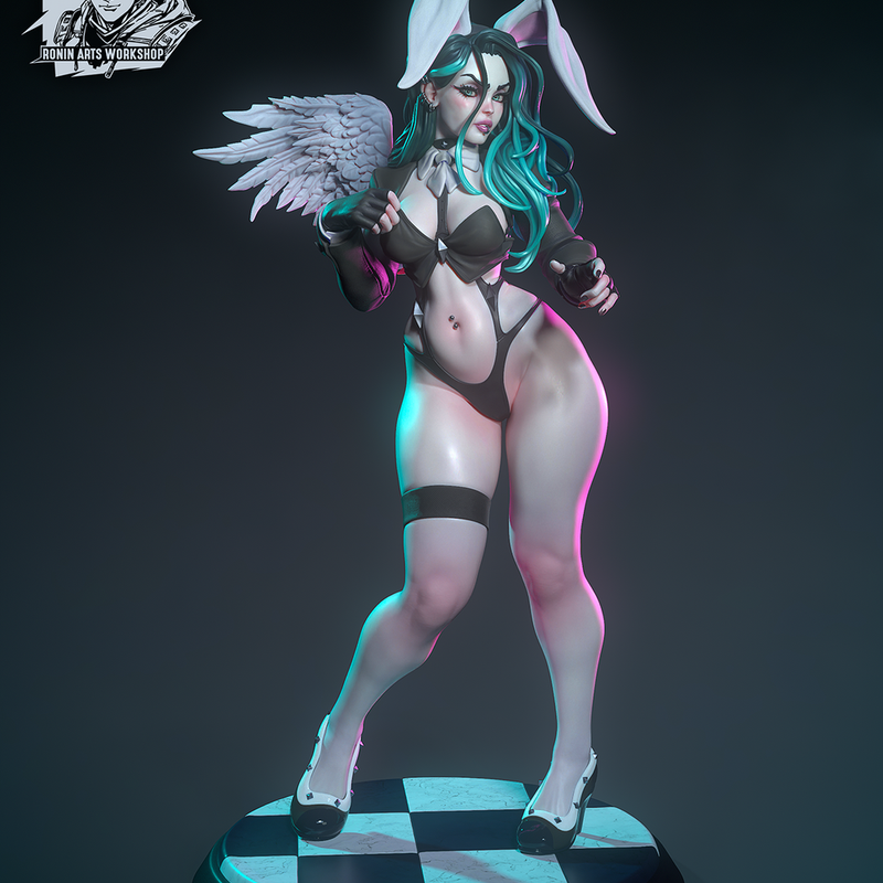 Madeline in BunnySuit PinUp - 75mm plus 120mm (Presuported) - STL only - Only-Games