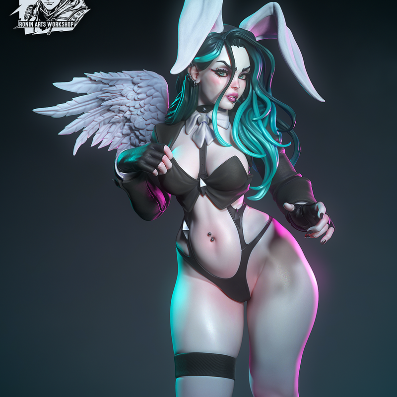 Madeline in BunnySuit PinUp - 75mm plus 120mm (Presuported) - STL only - Only-Games