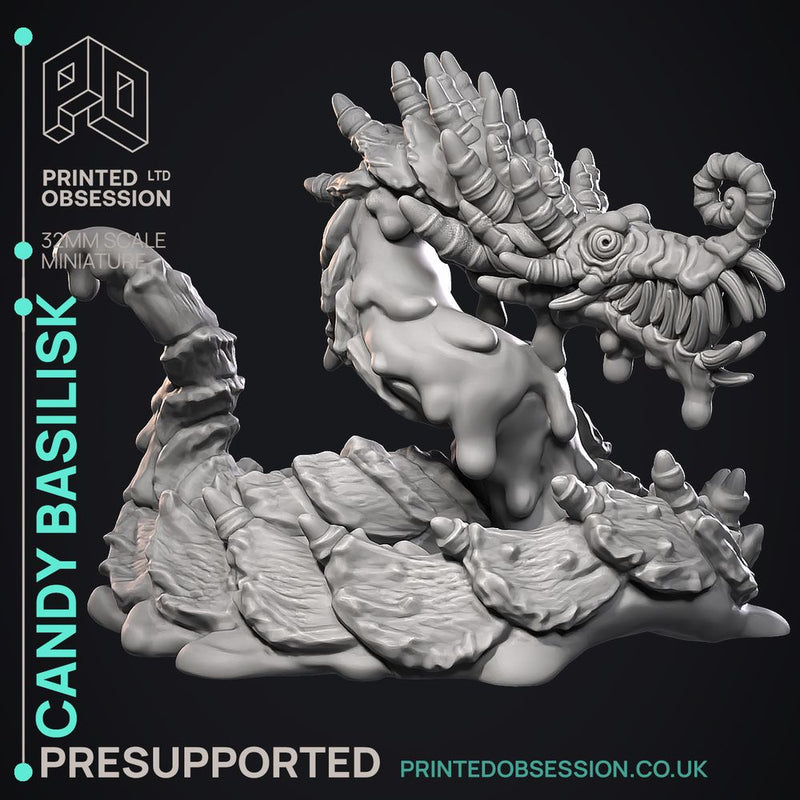 Candy Basilisk -  Goblin Confectioners - PRESUPPORTED - Illustrated and Stats - 32mm scale