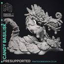 Candy Basilisk -  Goblin Confectioners - PRESUPPORTED - Illustrated and Stats - 32mm scale